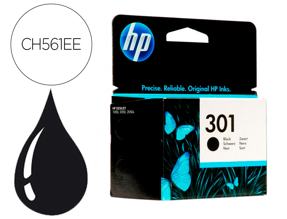 Tinta negra hp CH561EE negra 301