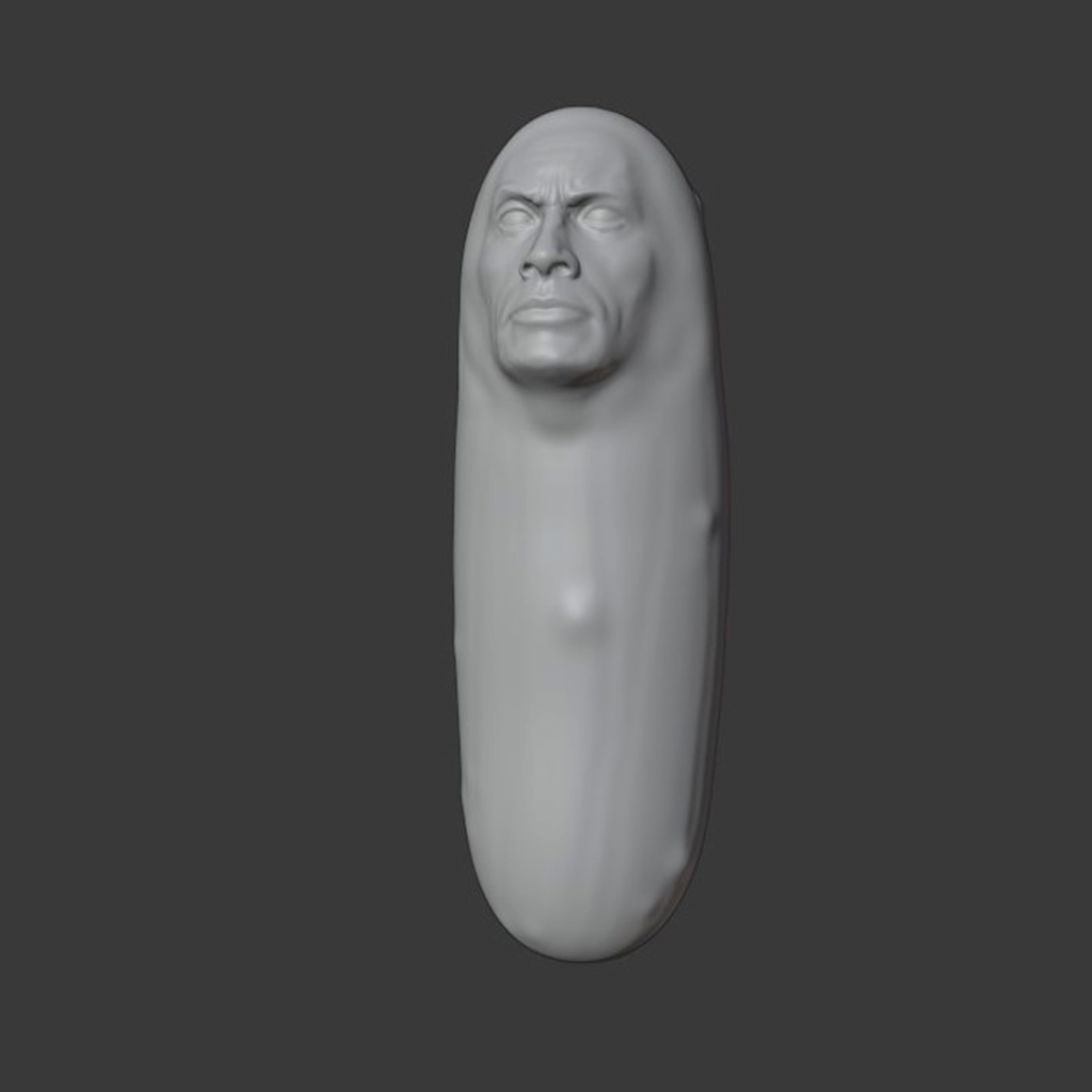 Imatge model 3d the rock amb el cos d'un cogombre