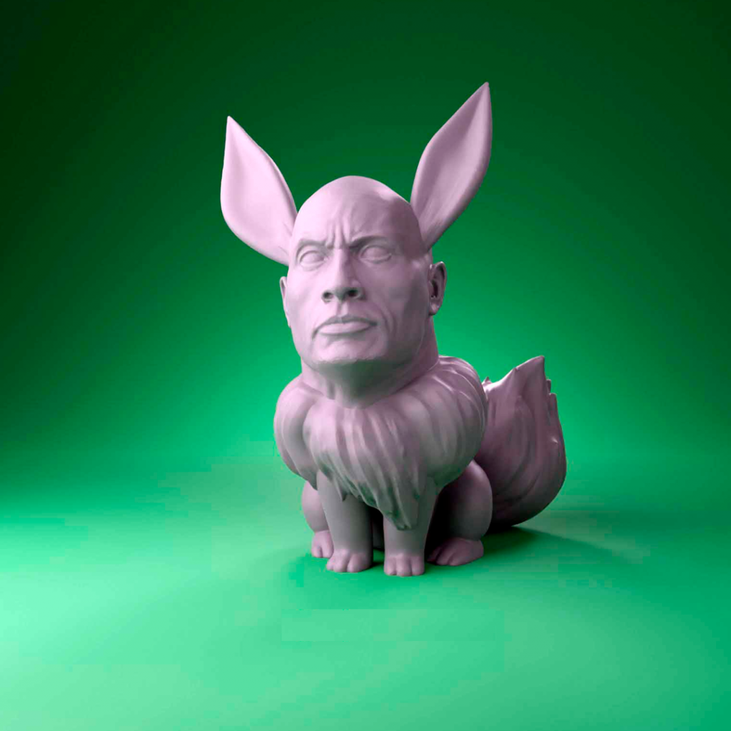 Imatge model 3d amb el cos del pokemon Eevee