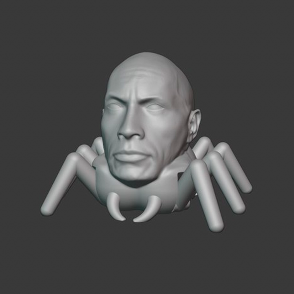 Imatge model 3d de the rock amb el cos de una araña