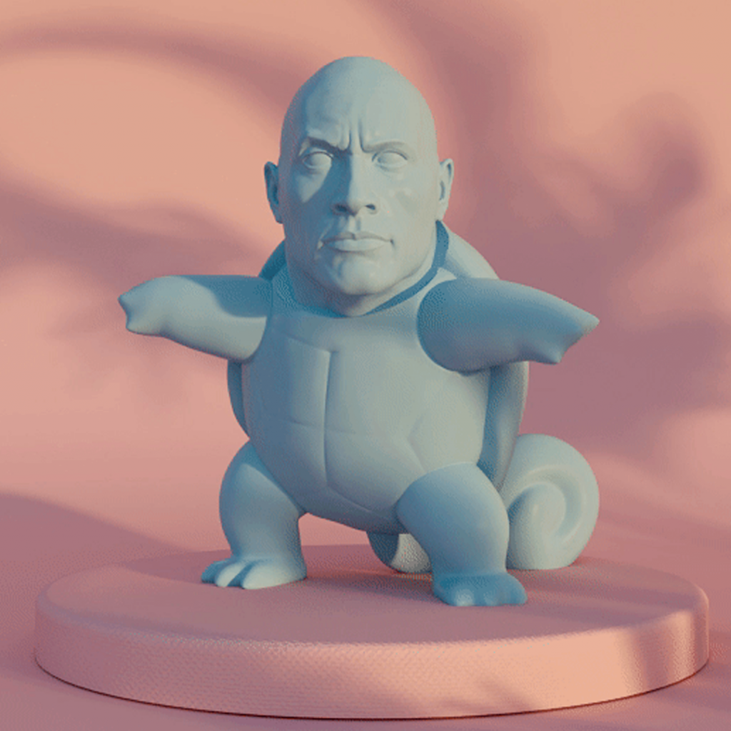 Imatge model 3d amb el cos del pokemon Squirtle