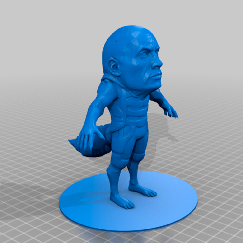 Imatge model 3d de the rock amb el cos del personatge de Super Smash Bros Starfox