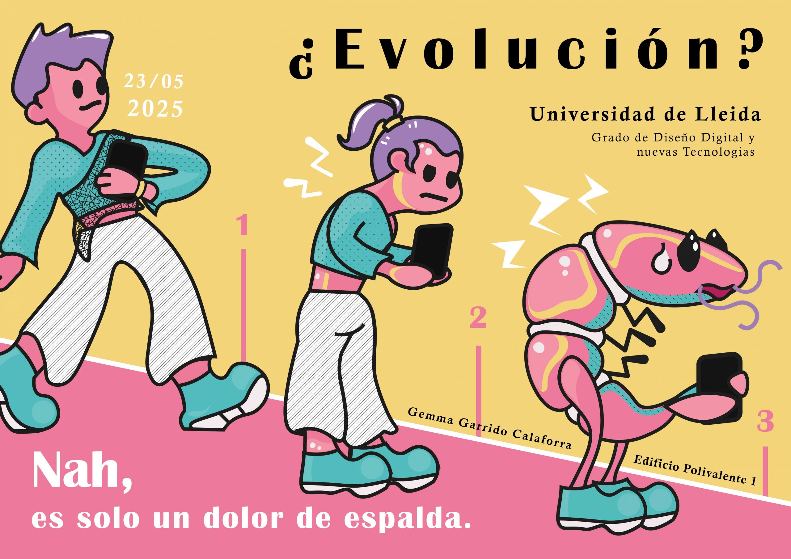 Cartel exposición sobre salud y uso de móviles.