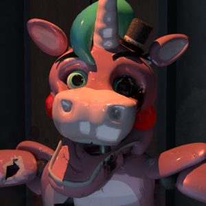 Render 3D Animatronico Unicornio rosado