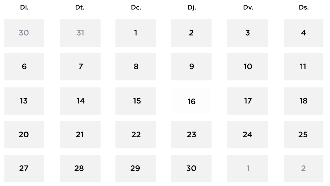 Calendari Comprar entrades Maig