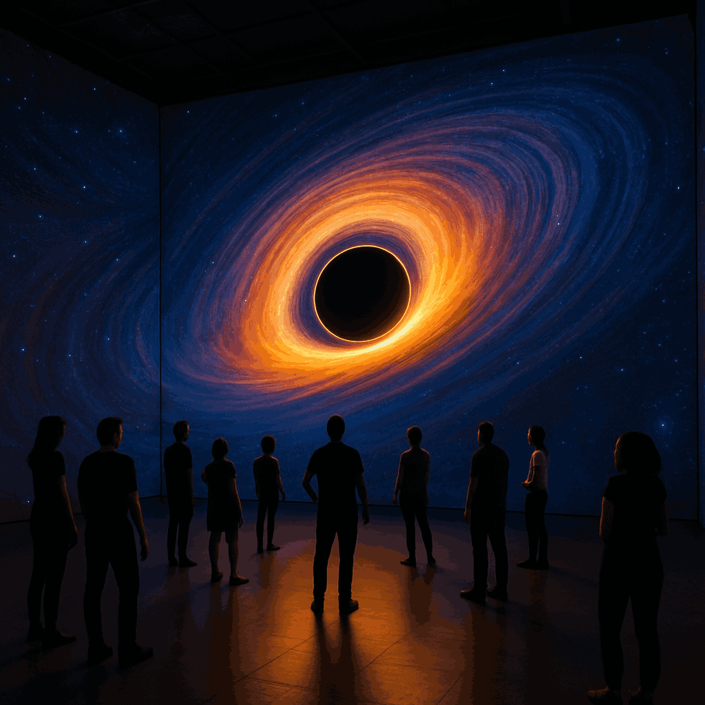 imagen de las nuevas exposiciones, exposición immersive black hole