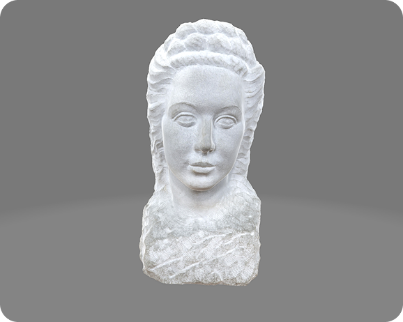 Vista frontal del busto