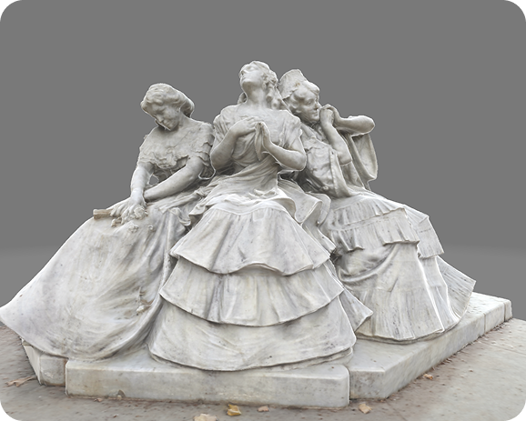 Vista frontal del busto