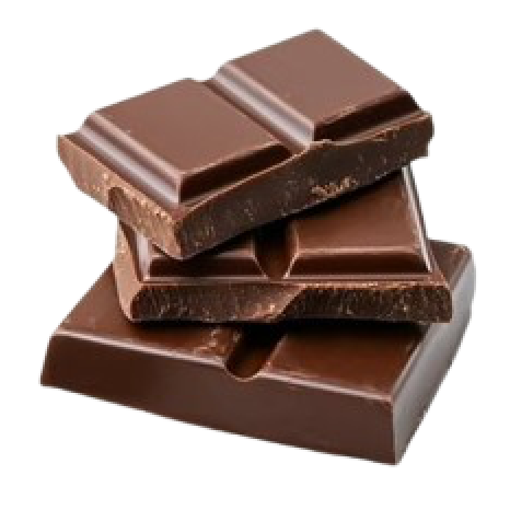 Trossos de xocolata amb llet, apilats fosc. 