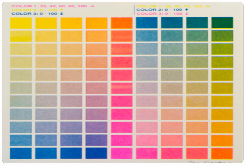 Imagen en la que se muestra toda una paleta de colores pastel.