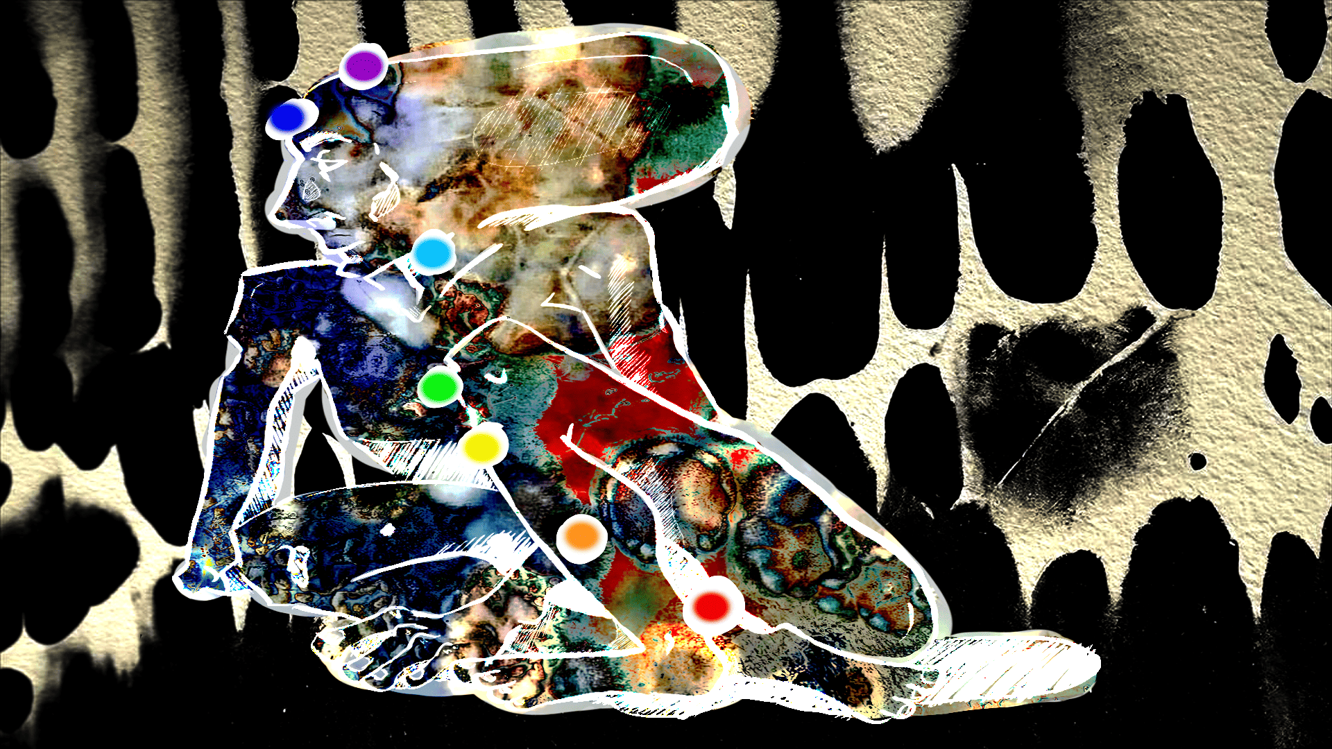Imagen perteneciente al proyecto ANIMA CONCUPISCIBILIS. Un proyecto de desarrollo de netart en el que se buscaba tratar e informar al usuario sobre los chakras y todo lo relacionado a ellos.