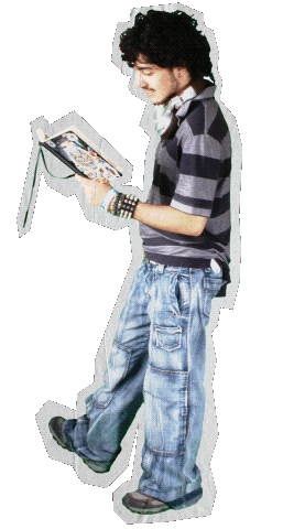 autor Leo gif animado rotando