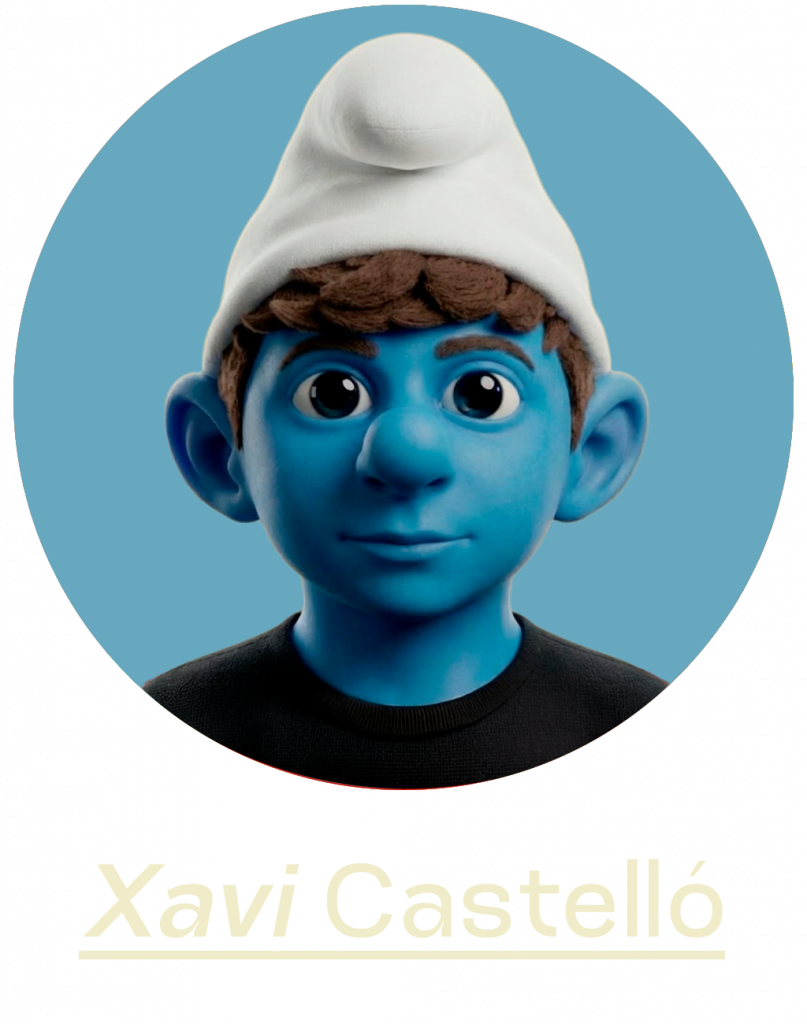 Personatge del Xavi Castelló inspirat en Pitufos