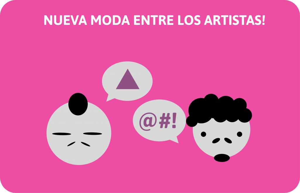 Noticia: Nueva moda entre los artistas!

La imagen muestra dos siluetas de estilo minimalista que representan a dos chicos dialogando, uno asiático con cresta y bigote y uno caucásico con pelo rizado, bigote y perilla.